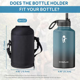 64oz / 128oz Insulated Water Bottle Carrier Bag with Strap – Protective Neoprene Sleeve for Thermos, Mug & Tumbler – Crossbody Holder for Hiking, Camping & Outdoor Use (Black) thumbnail 9