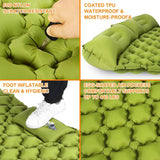 Double Camping Air Mattress with Built-In Pillows – Ultralight Inflatable Sleeping Pad for 2 – Waterproof, Compact & Durable thumbnail 5