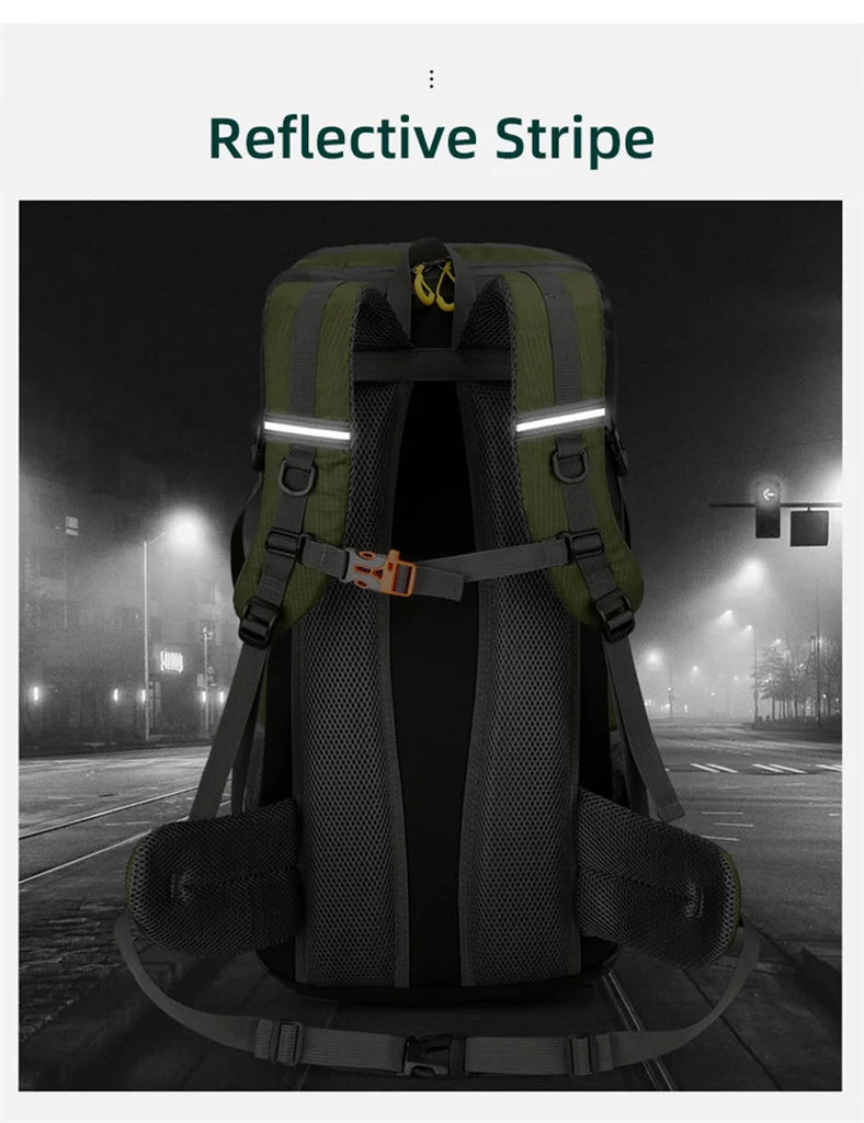 50L Waterproof Hiking Backpack – Large Travel Rucksack with Shoe Compartment