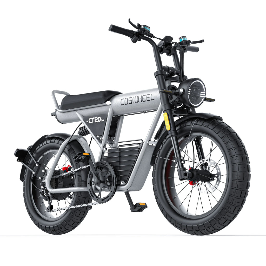 Coswheel CT20S 2000W Electric Dirt Bike – 60V 27.5Ah Fat Tire Ebike for Adults (20" Off-Road Tires, 161km Range)
