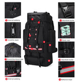130L Waterproof Hiking Backpack – Heavy-Duty Outdoor Rucksack with Reflective Safety Strips & Molle System thumbnail 4