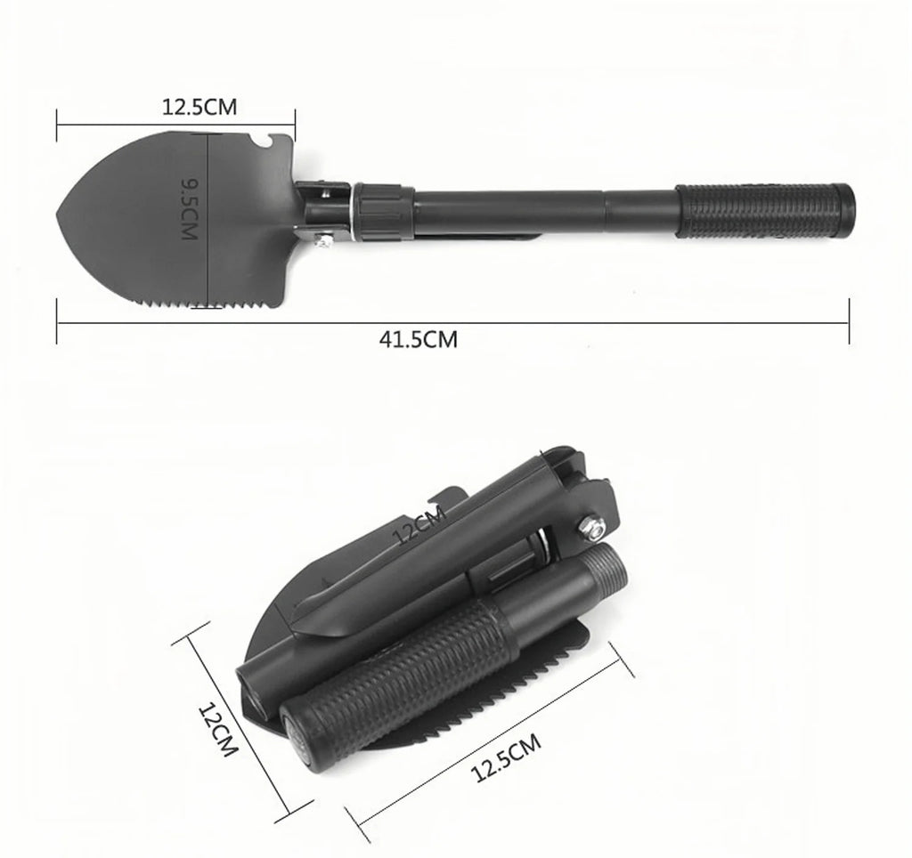 Multifunction Folding Tactical Shovel – Survival & Camping Tool Kit with Canvas Bag