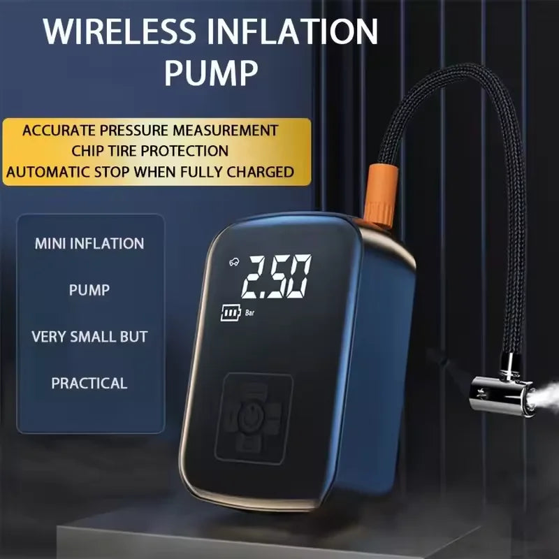 LEIBOO Dual-Mode Electric Air Pump – Wired/Wireless Car Tire Inflator for Auto, Bike, Motorcycle, Boat & Sports Balls