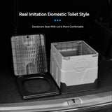 Portable Folding Travel Toilet – Anti-Odor Emergency Potty for Car, Camping, and Outdoor Use (Black/Grey) thumbnail 2
