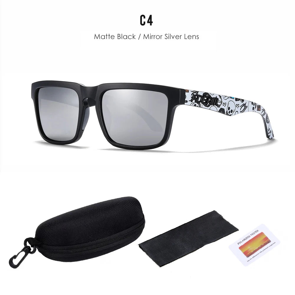 KDEAM Polarized Sunglasses – Unisex Square Frame UV400 Outdoor Eyewear (Red Mirror Lens, Model KD332)