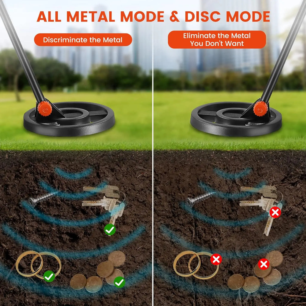 MD-1012 Kids Metal Detector – Lightweight Gold & Treasure Finder with LCD Display, Adjustable Height, and Audio Alerts