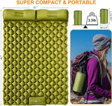 Double Camping Air Mattress with Built-In Pillows – Ultralight Inflatable Sleeping Pad for 2 – Waterproof, Compact & Durable thumbnail 21