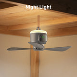 12000mAh Rechargeable Camping Ceiling Fan with LED Light & Remote | Portable Tent Cooling Fan thumbnail 6