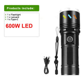 9000000LM Rechargeable Tactical LED Flashlight – 600W, Long-Range Beam, 12000mAh Power Bank, Waterproof & Zoomable thumbnail 23