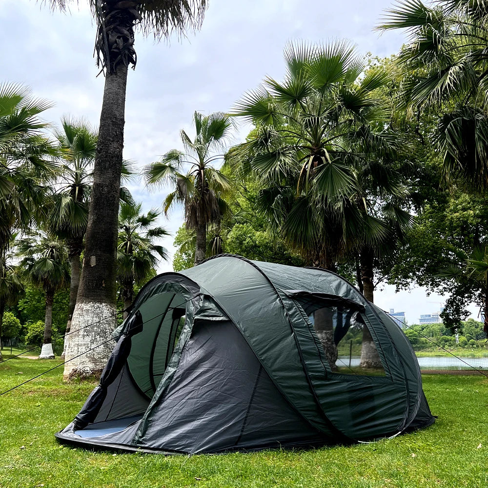 Quick-Open Pop-Up Tent for 5–8 People – Waterproof Hand-Throw Camping & Boat Tent (4-Season, Double Layer)