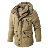Men’s Hooded Winter Jacket – Thick Lamb Fleece Lining, Multi-Pocket, thumbnail 2