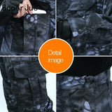 Men’s Wear-Resistant Outdoor Workwear Set – Black Python Pattern | Durable Polyester Tracksuit thumbnail 2