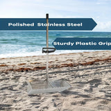 Premium Stainless Steel Sand Flea Rake & Beach Sand Scoop – 16" Wide, Anti-Rust, Ergonomic Design for Treasure Hunting & Metal Detecting thumbnail 1