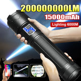 Ultra Bright 15000mAh LED Tactical Flashlight – USB Rechargeable, Zoomable, Long Range (Up to 6000M) thumbnail 1